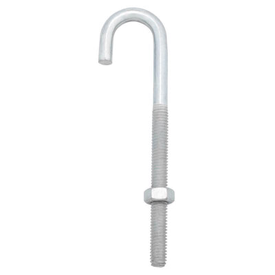 Hampton Medium Zinc-Plated Silver Zinc 5 in. L J-Bolt 150 lb