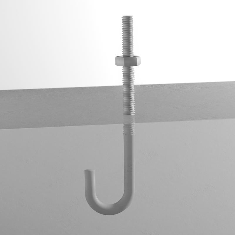 Hampton Medium Zinc-Plated Silver Zinc 5 in. L J-Bolt 150 lb