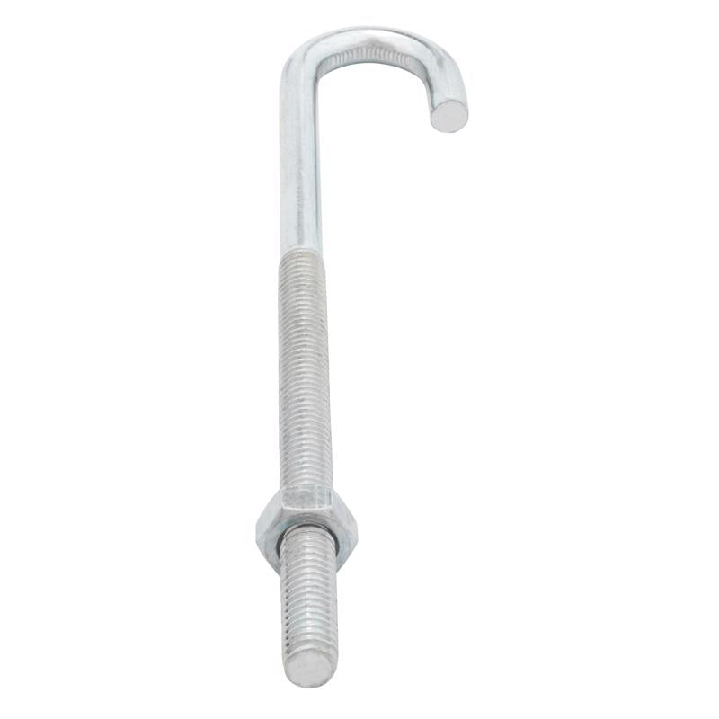 Hampton Medium Zinc-Plated Silver Zinc 6.9375 in. L J-Bolt 175 lb