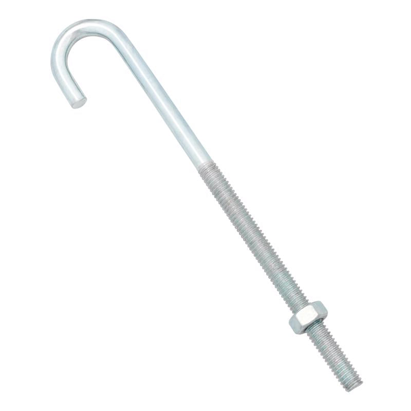 Hampton Medium Zinc-Plated Silver Zinc 6.9375 in. L J-Bolt 175 lb