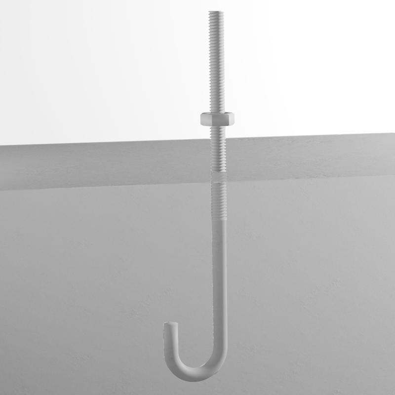 Hampton Medium Zinc-Plated Silver Zinc 6.9375 in. L J-Bolt 175 lb