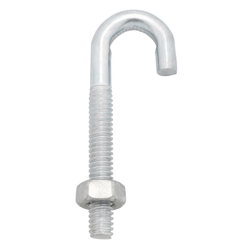 Hampton Small Zinc-Plated Silver Zinc 1 in. L J-Bolt 375 lb