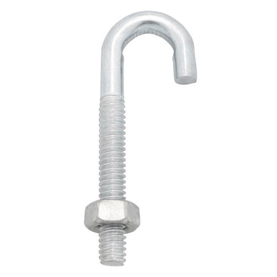 Hampton Small Zinc-Plated Silver Zinc 1 in. L J-Bolt 375 lb