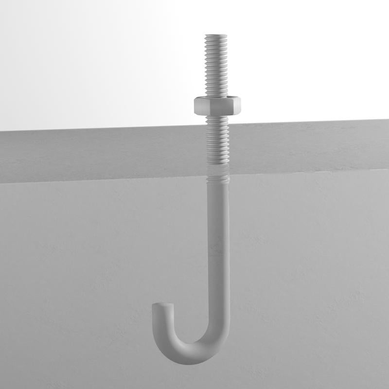 Hampton Small Zinc-Plated Silver Zinc 1 in. L J-Bolt 375 lb