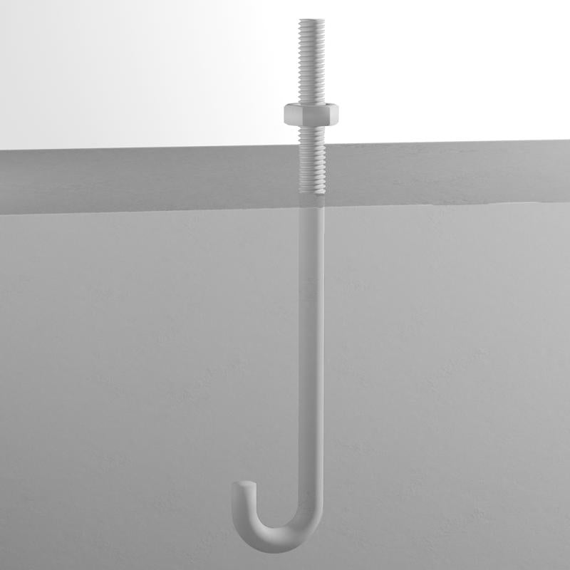 Hampton Small Zinc-Plated Silver Zinc 1 in. L J-Bolt 375 lb