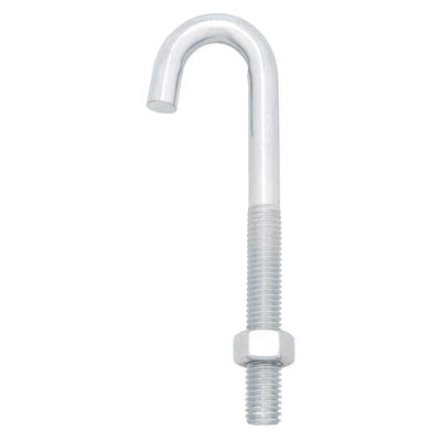 Hampton Small Zinc-Plated Silver Zinc 1.5625 in. L J-Bolt 325 lb