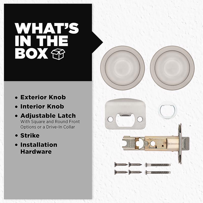 Kwikset Tylo Satin Nickel Passage Door Knob Right or Left Handed