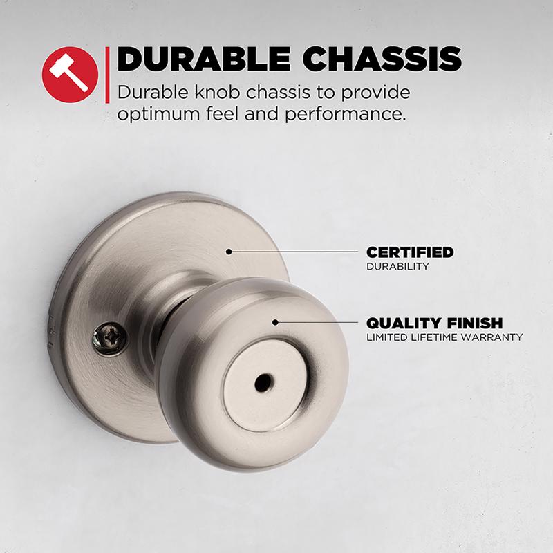 Kwikset Tylo Satin Nickel Privacy Knob Right or Left Handed