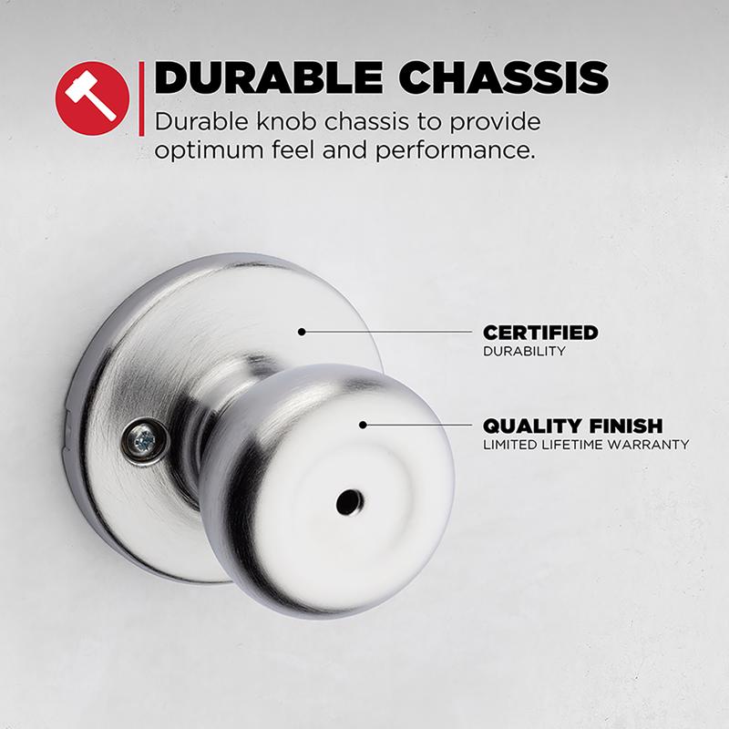 Kwikset Tylo Satin Chrome Privacy Knob Right or Left Handed