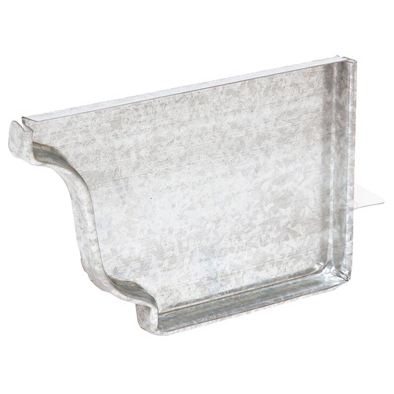 Amerimax 2.875 in. H X 0.5 in. W X 4 in. L Silver Galvanized Steel K Gutter End Cap