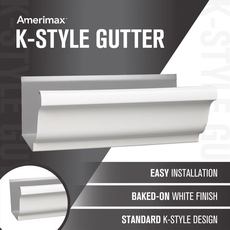 Amerimax 3.5 in. H X 5 in. W X 120 in. L White Aluminum K Gutter