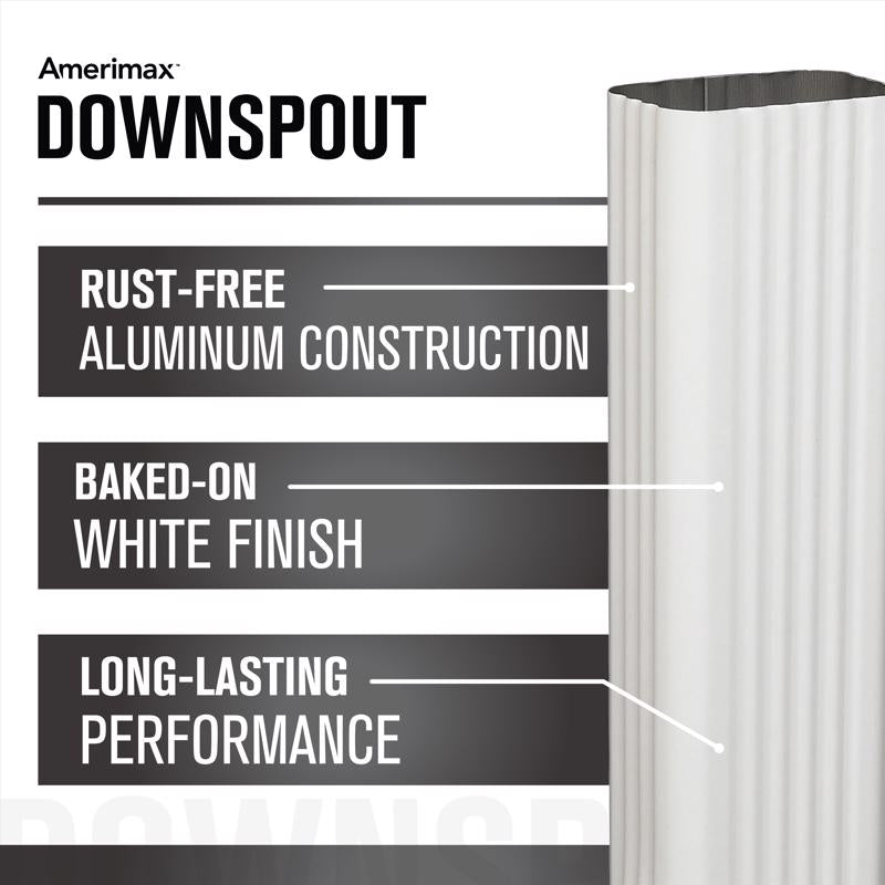 Amerimax 2 in. H X 3 in. W X 120 in. L White Aluminum K Downspout