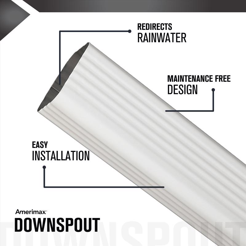 Amerimax 2 in. H X 3 in. W X 120 in. L White Aluminum K Downspout