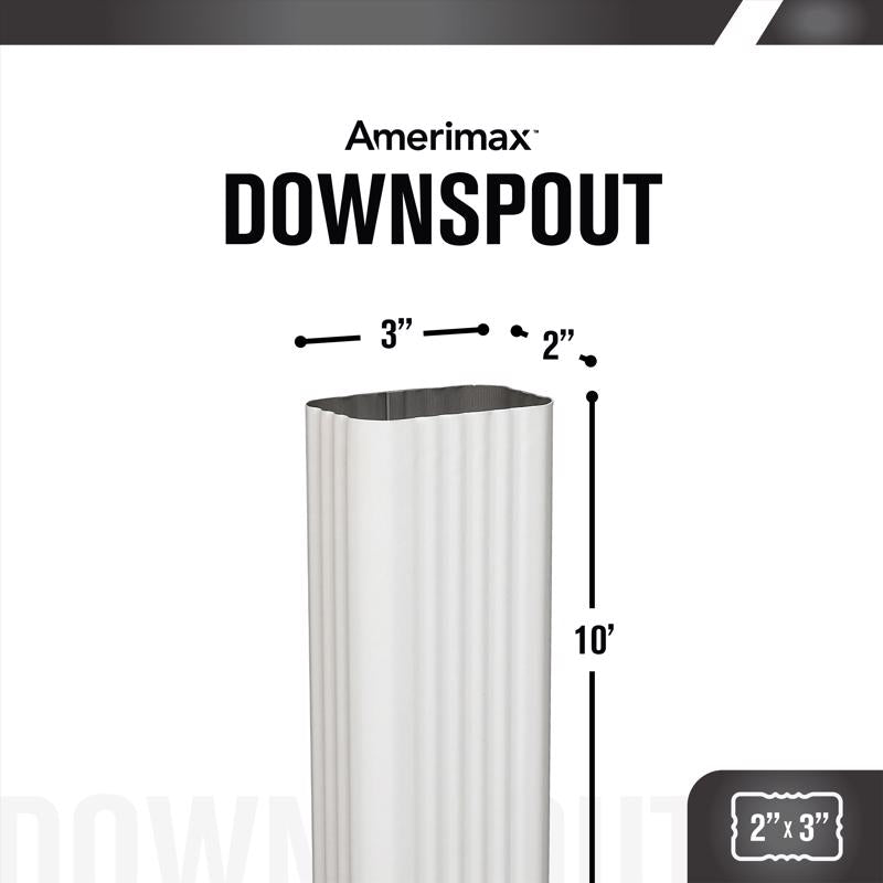 Amerimax 2 in. H X 3 in. W X 120 in. L White Aluminum K Downspout