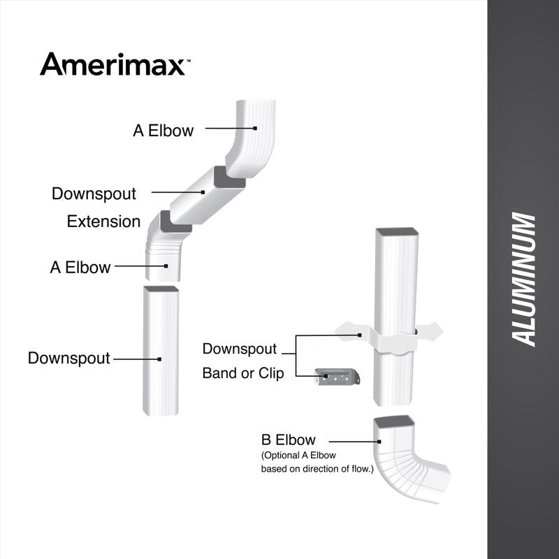 Amerimax 2 in. H X 3 in. W X 120 in. L White Aluminum K Downspout