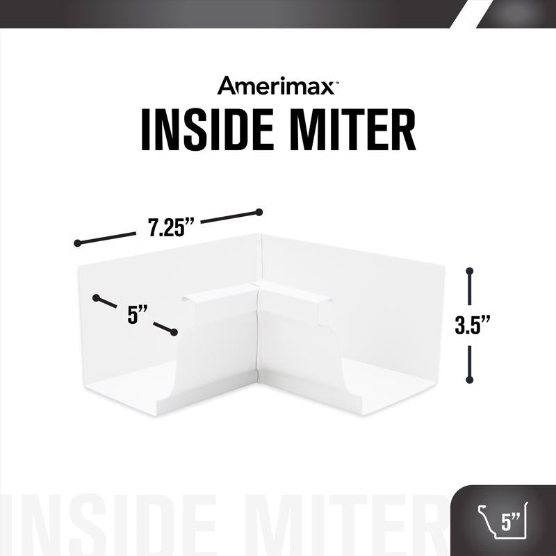 Amerimax 3.5 in. H X 3.75 in. W X 7.5 in. L White Aluminum K Inside Miter