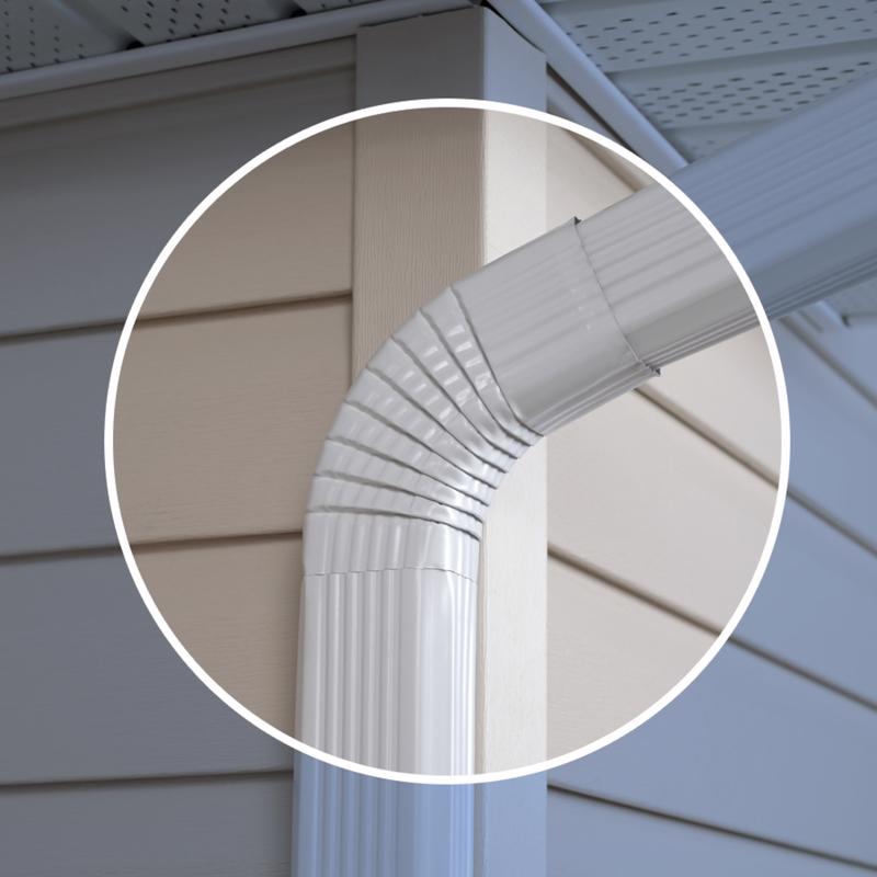 Amerimax 2 in. H X 3 in. W X 17 in. L White Aluminum B Gutter Elbow