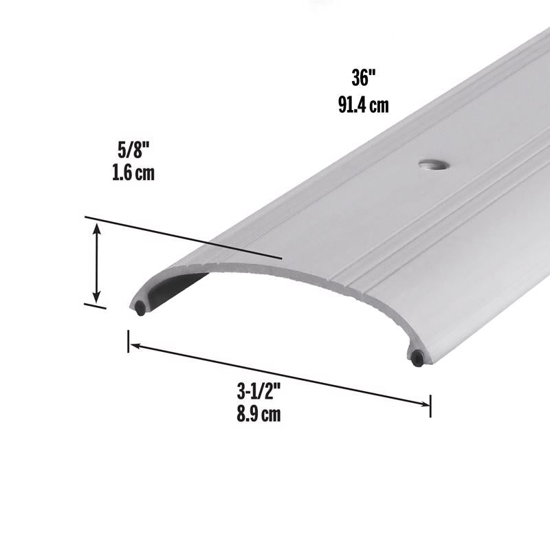 M-D Building Products 0.625 in. H X 3.5 in. W X 36 in. L Aluminum Low Dome Top Threshold Silver