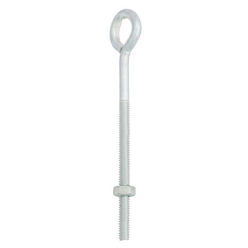 Hampton 1/4 in. X 5 in. L Zinc-Plated Steel Eyebolt with Nut Nut Included