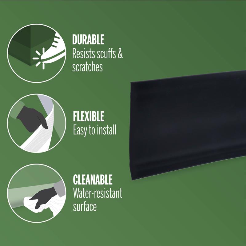 M-D Building Products 2.5 in. H X 0.08 in. W X 48 in. L Prefinished Black Vinyl Wall Base