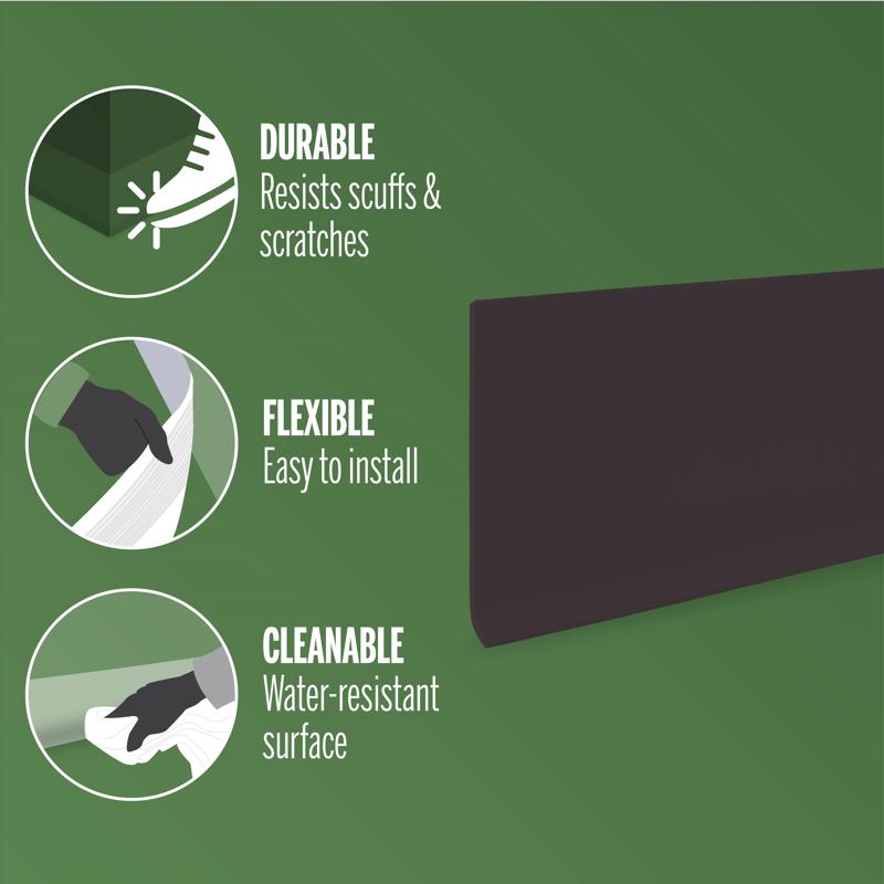 M-D Building Products 2.5 in. H X 0.08 in. W X 48 in. L Prefinished Brown Vinyl Wall Base