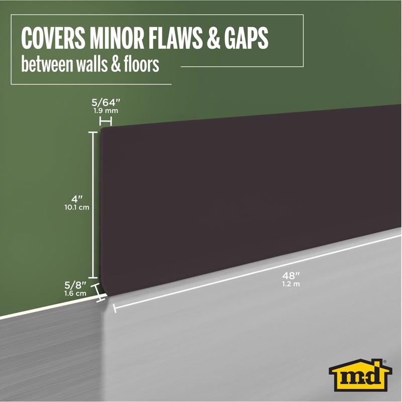 M-D Building Products 4 in. H X 0.08 in. W X 48 in. L Prefinished Brown Vinyl Wall Base