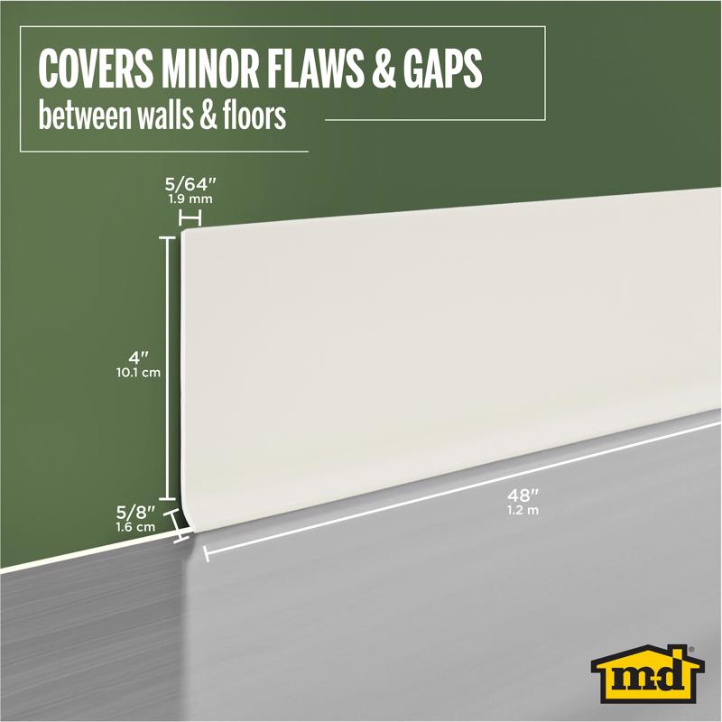 M-D Building Products 4 in. H X 0.08 in. W X 48 in. L Prefinished Almond Vinyl Wall Base