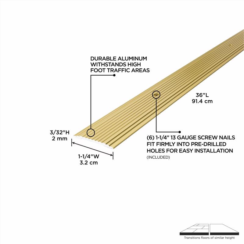 M-D Building Products 0.1 in. H X 1.25 in. W X 36 in. L Satin Brass Aluminum Seam Binder