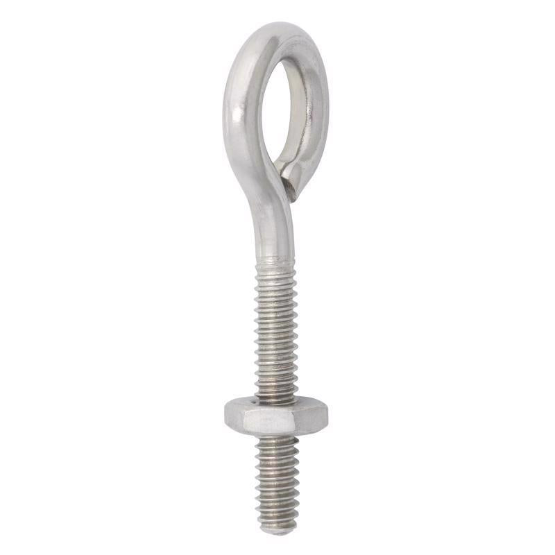 Hampton 3/16 in. X 2 in. L Stainless Stainless Steel Eyebolt Nut Included