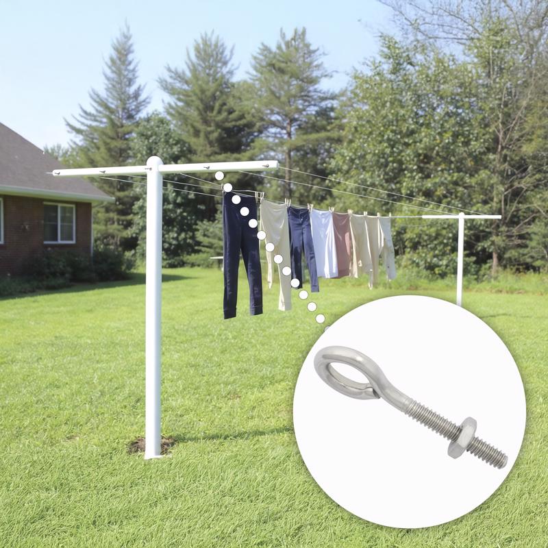 Hampton 3/16 in. X 2 in. L Stainless Stainless Steel Eyebolt Nut Included