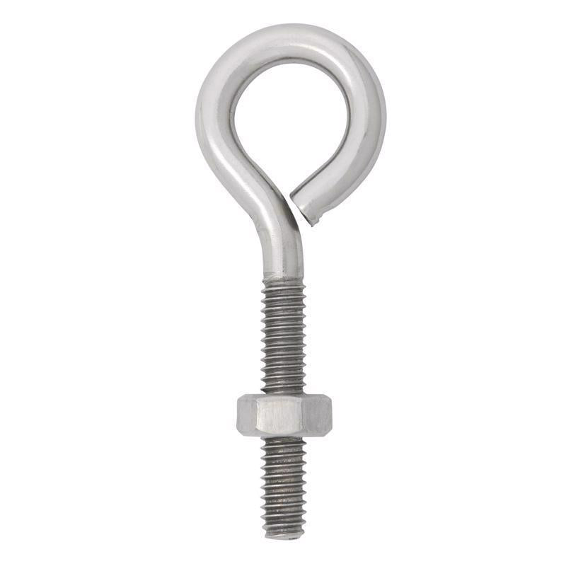 Hampton 1/4 in. X 2-5/8 in. L Stainless Stainless Steel Eyebolt Nut Included