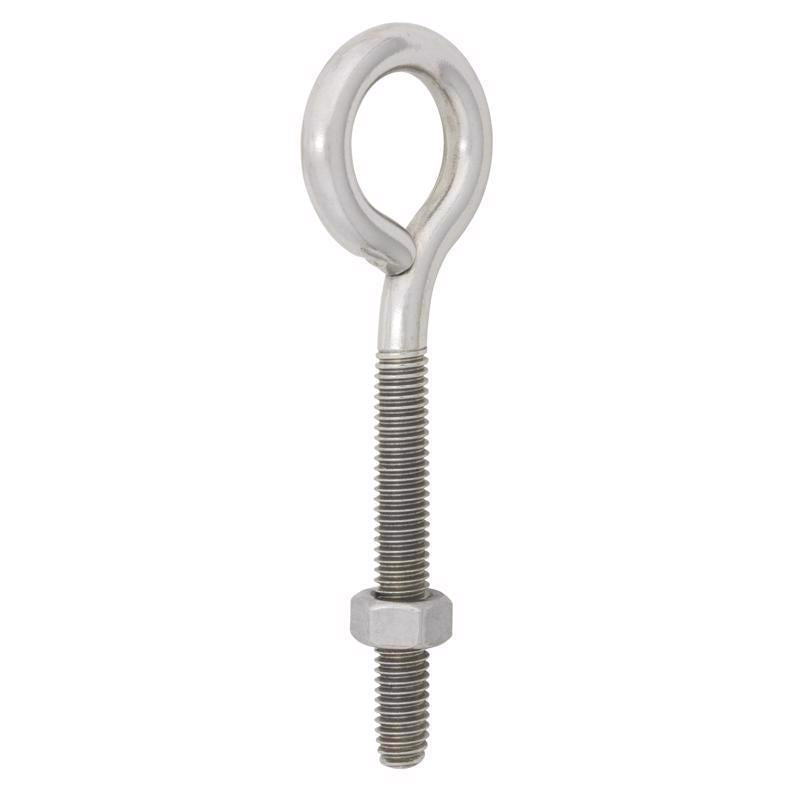 Hampton 5/16 in. X 4 in. L Stainless Stainless Steel Eyebolt with Nut Nut Included
