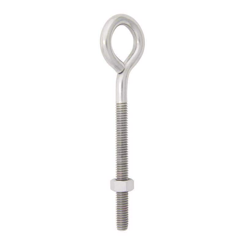 Hampton 5/16 in. X 5 in. L Stainless Stainless Steel Eyebolt Nut Included