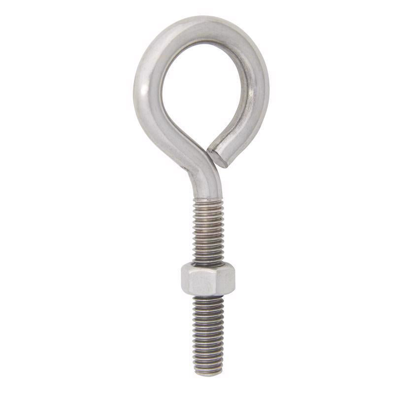 Hampton 3/8 in. X 4 in. L Stainless Stainless Steel Eyebolt Nut Included