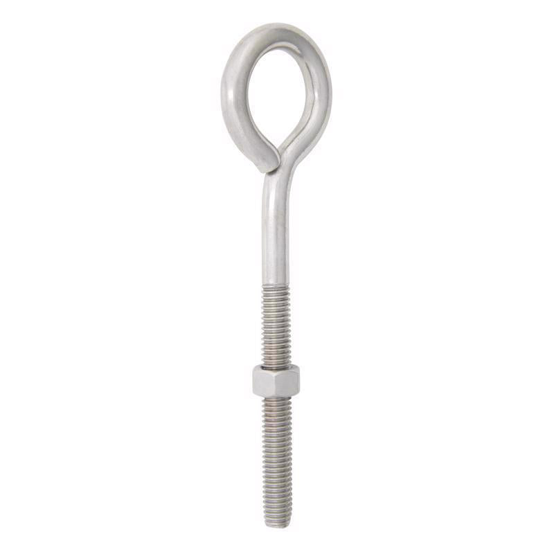 Hampton 3/8 in. X 6 in. L Stainless Stainless Steel Eyebolt Nut Included