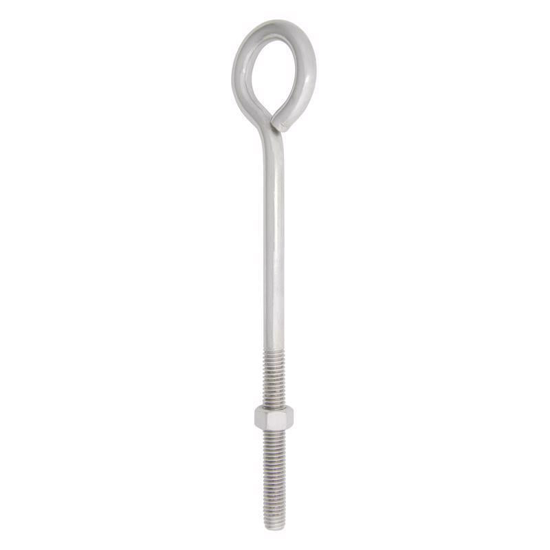 Hampton 3/8 in. X 8 in. L Stainless Stainless Steel Eyebolt Nut Included