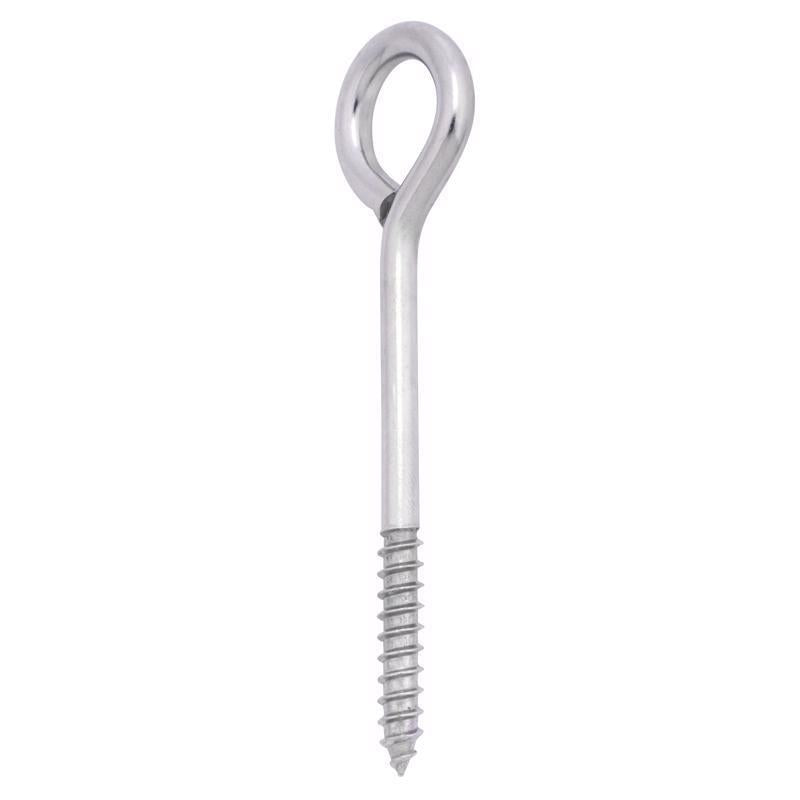 Hampton 1/4 in. X 3-3/4 in. L Stainless Stainless Steel Lag Thread Eyebolt