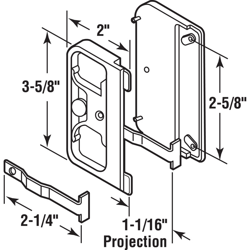 Prime-Line Zinc-Plated Black Plastic Latch and Pull