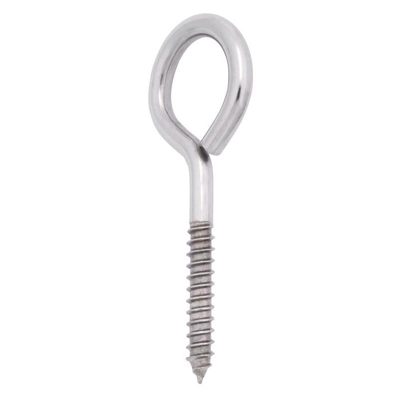 Hampton 3/8 in. X 4-1/2 in. L Stainless Stainless Steel Lag Thread Eyebolt