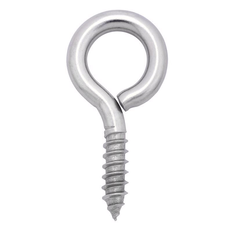 Hampton 3/8 in. D X 2-7/8 in. L Polished Stainless Steel Screw Eye 250 lb. cap.