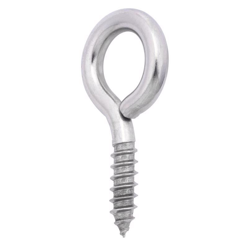 Hampton 3/8 in. D X 2-7/8 in. L Polished Stainless Steel Screw Eye 250 lb. cap.