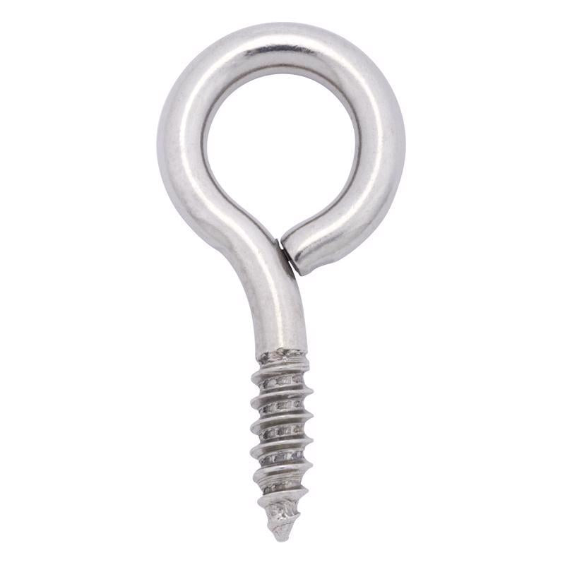 Hampton 9/32 in. D X 2-5/16 in. L Polished Stainless Steel Screw Eye 120 lb. cap.