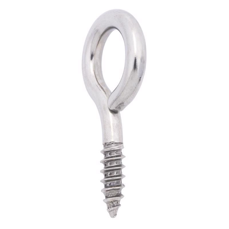 Hampton 9/32 in. D X 2-5/16 in. L Polished Stainless Steel Screw Eye 120 lb. cap.