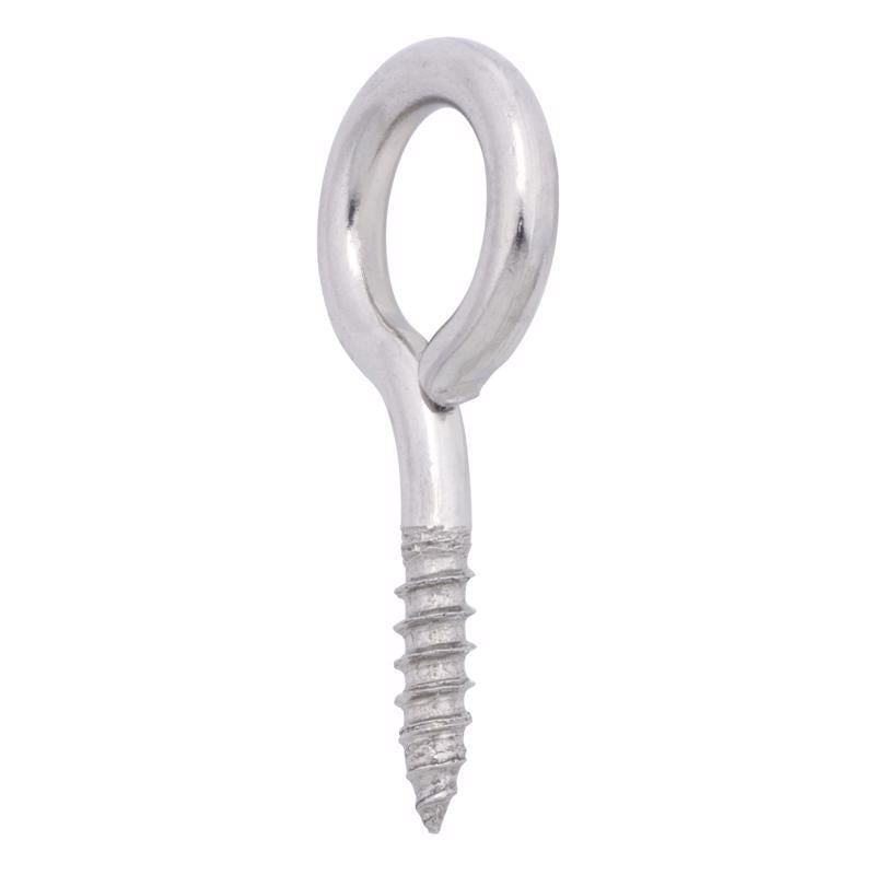 Hampton 3/16 in. D X 1-5/8 in. L Polished Stainless Steel Screw Eye 60 lb. cap.