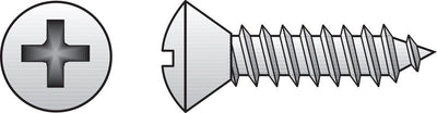 HILLMAN No. 8 Ga. X 1/2 in. L Phillips Oval Head Sheet Metal Screws 100 pk