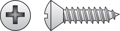 HILLMAN No. 8 Ga. X 2 in. L Phillips Oval Head Sheet Metal Screws 12 pk