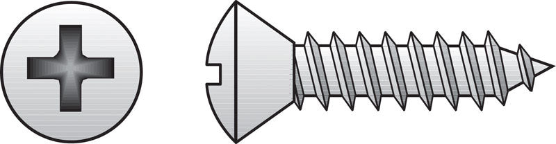 HILLMAN No. 10 Ga. X 1-1/2 in. L Phillips Oval Head Sheet Metal Screws 100 pk
