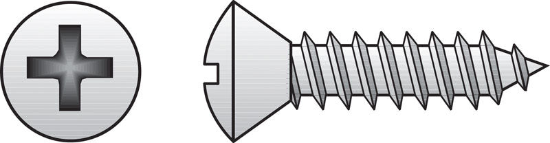 HILLMAN No. 12 Ga. X 1 in. L Phillips Oval Head Sheet Metal Screws 100 pk