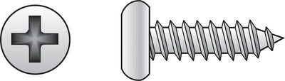 HILLMAN No. 4 Ga. X 3/4 in. L Phillips Pan Head Sheet Metal Screws 100 pk
