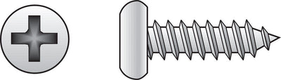 HILLMAN No. 6 Ga. X 1 in. L Phillips Pan Head Sheet Metal Screws 100 pk